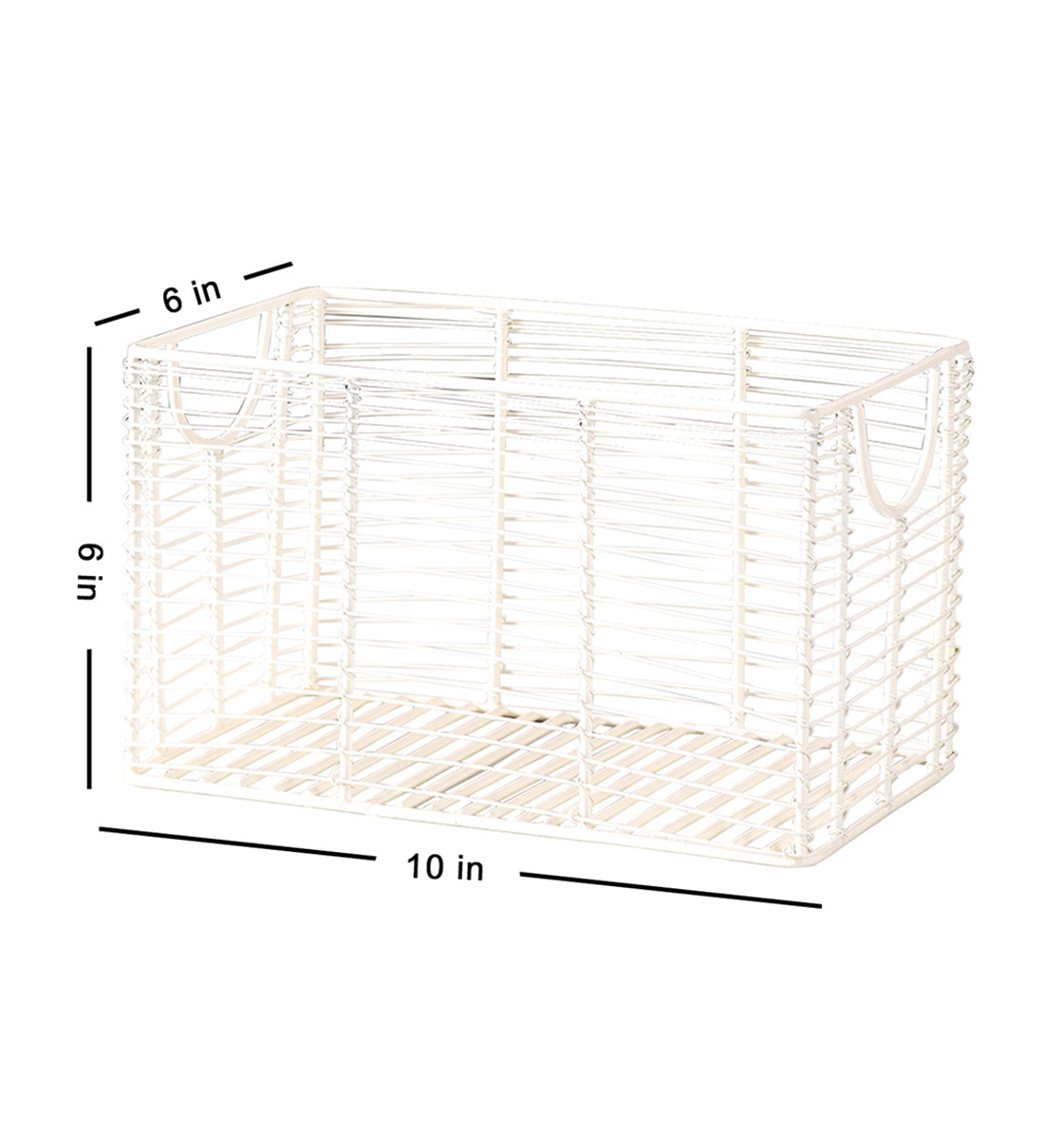 Cache rectangle wire basket in Ivory Color