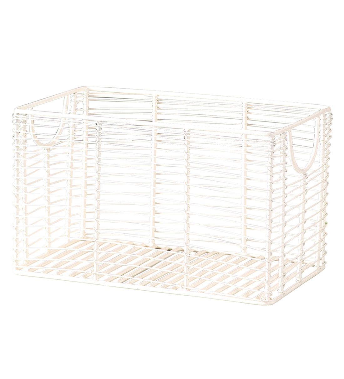 Cache rectangle wire basket in Ivory Color