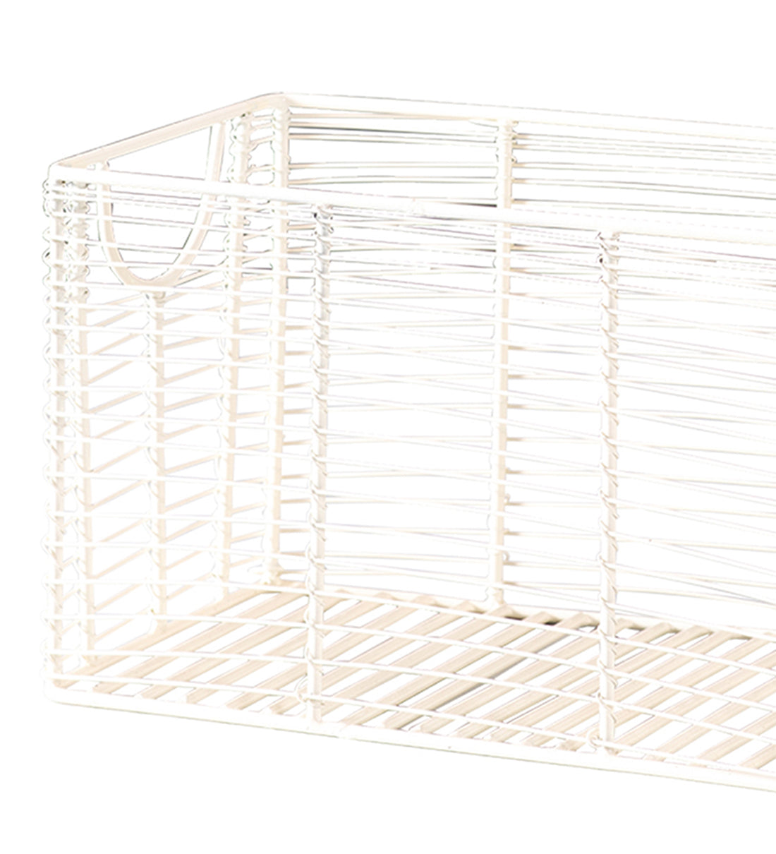 Cache rectangle wire basket in Ivory Color