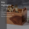 Inseparables Teak Wood Cutlery Holder - Copper