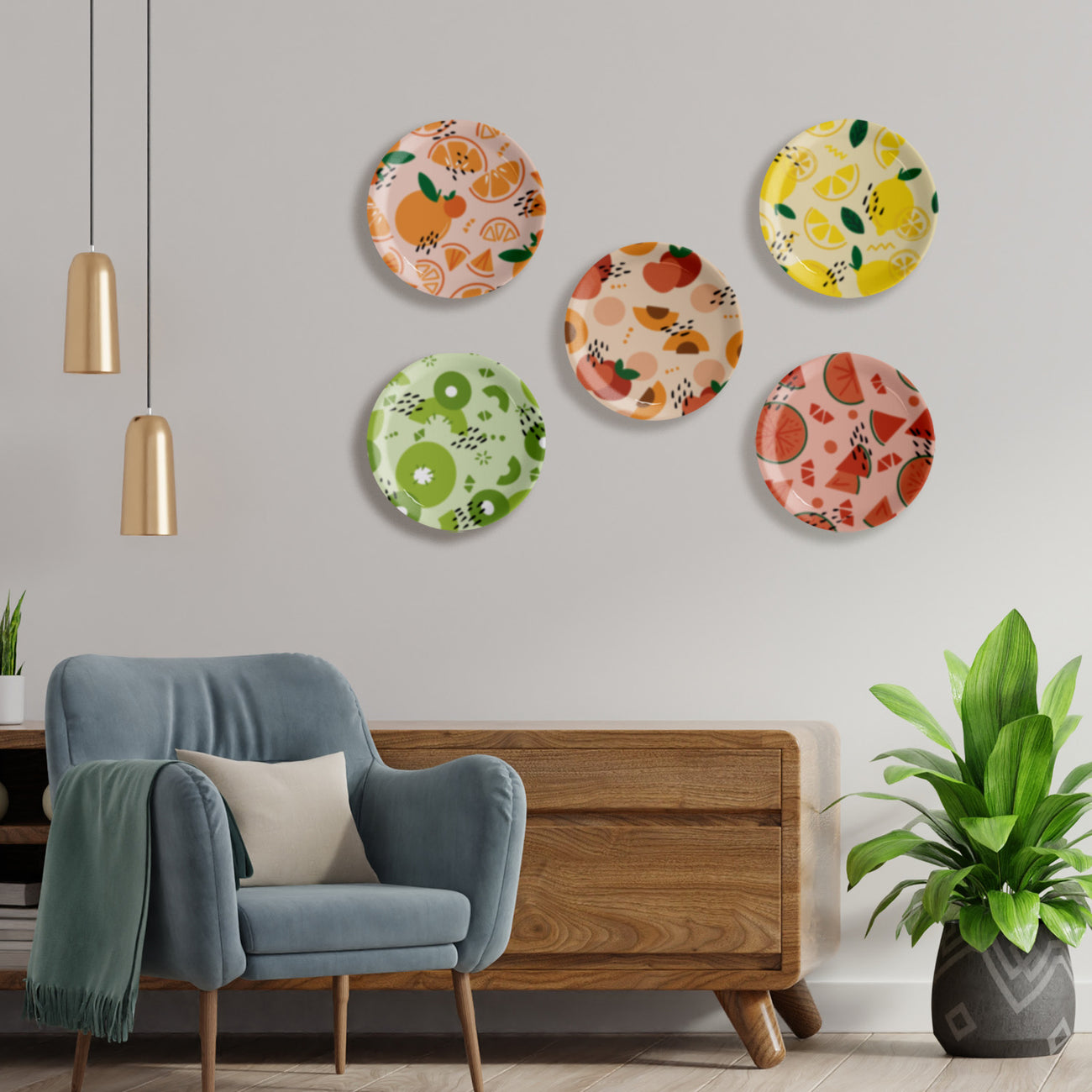 Tropical Treats Wall Plates Set of 5