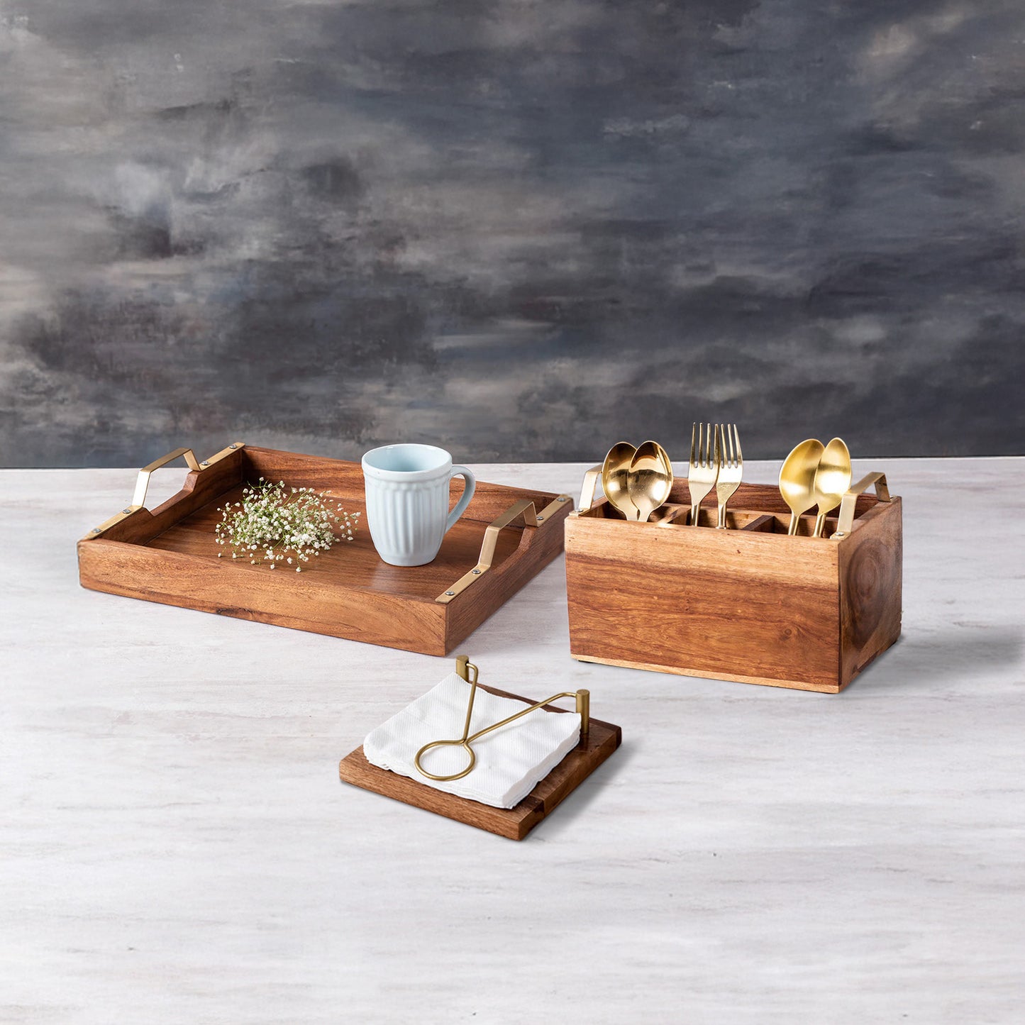 The Gorgeous Inseparables Serveware Wooden Set of 3