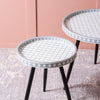 Metal Mosaic: Contemporary Coffee Side Table Set