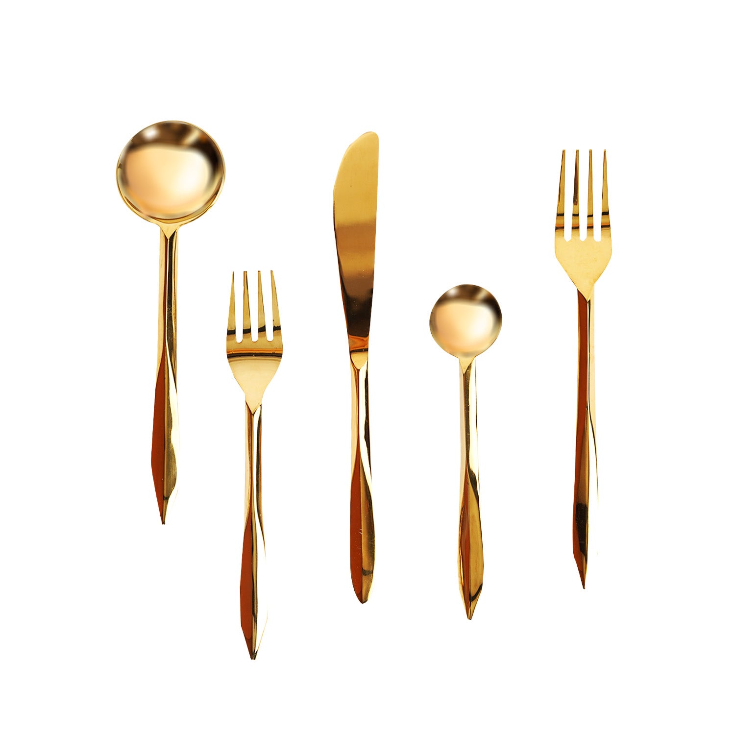 Pinnacle Precision: Set of 5 Cutlery with Pointed Handles