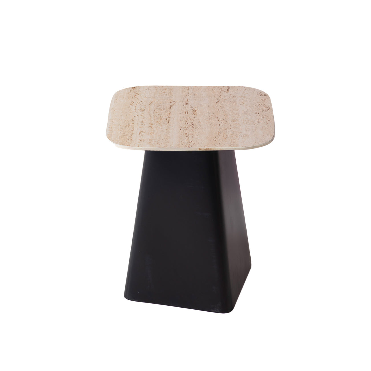 Ceramic Vista: Contemporary Metal Base Side Table