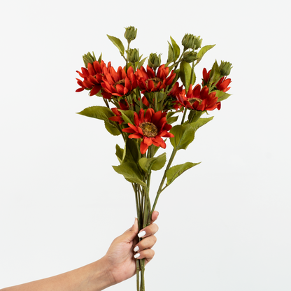 Artificial Flower Daisy - Red Bunch