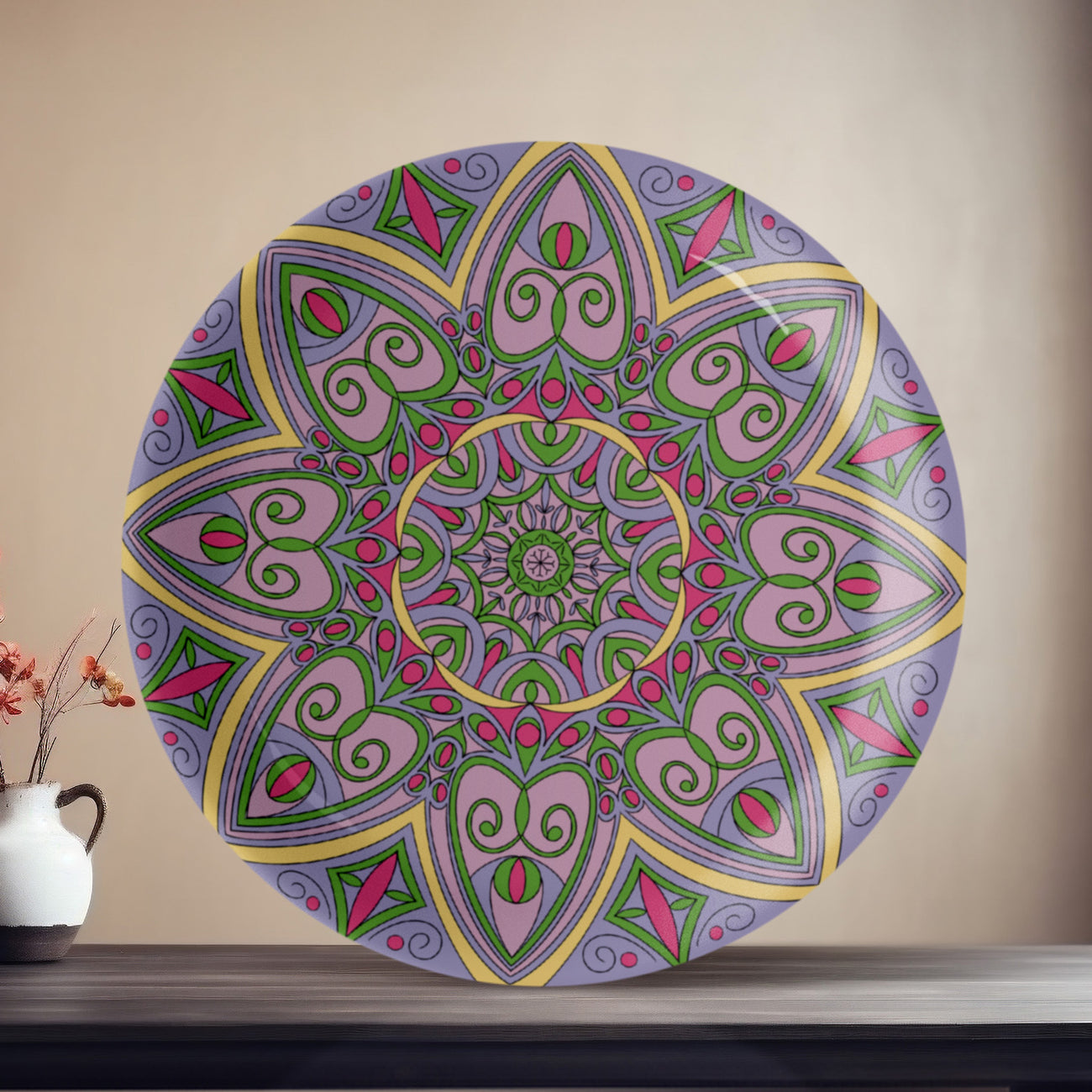 Calming Colors Mandala Wall Plate