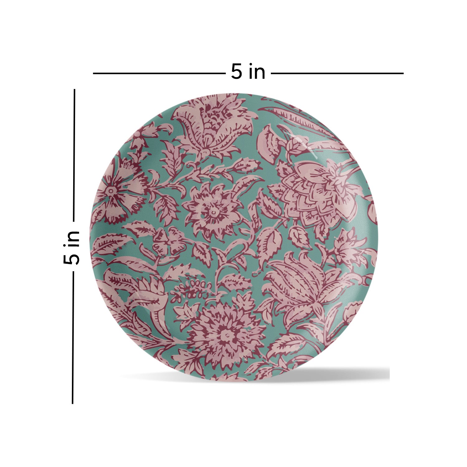 Ethnic Pink Floral Printed Wall Plate