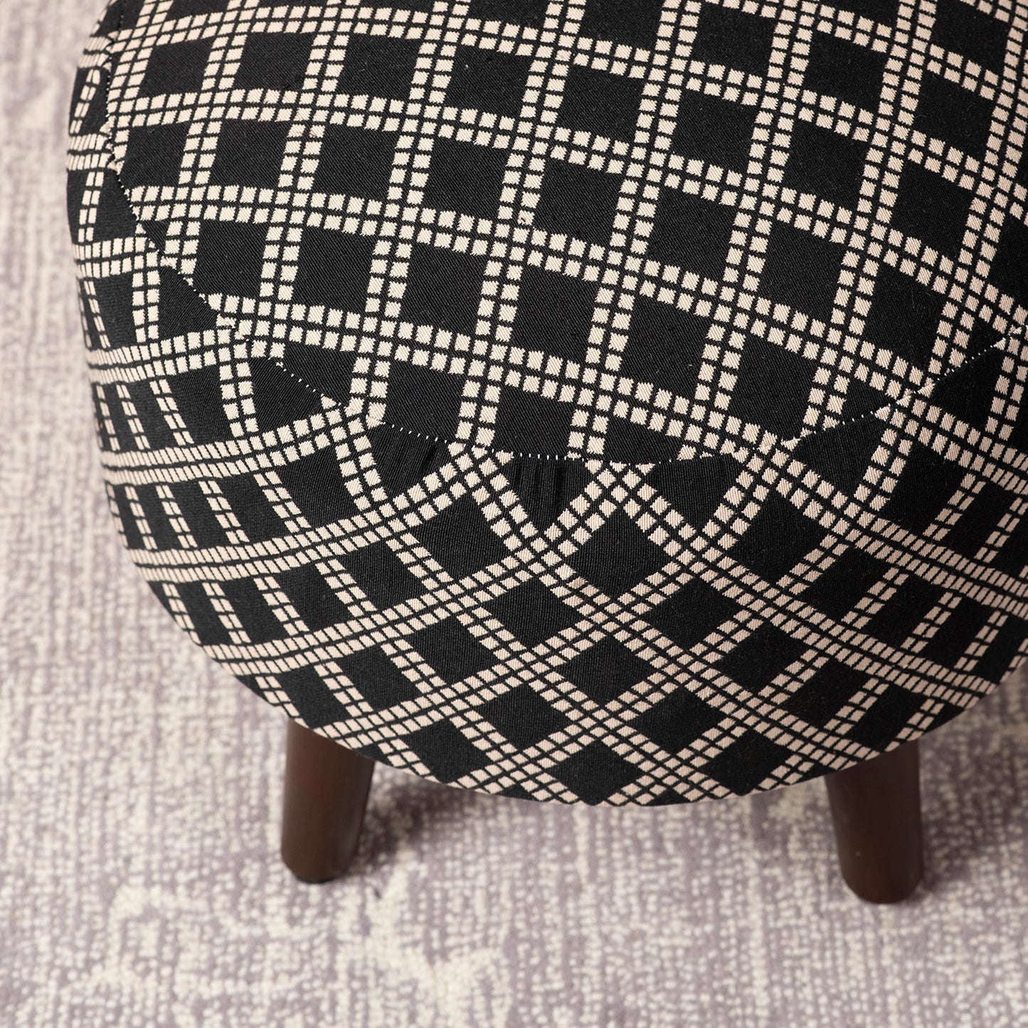 Black Diamond Woven Ottoman Set of 2