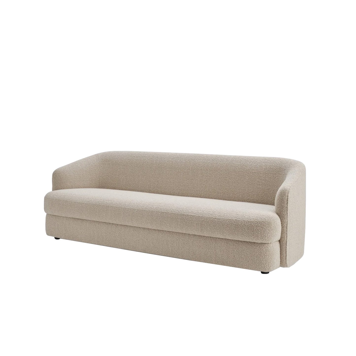 ElegantEnsemble Beige Boucle 3 Seater Sofa