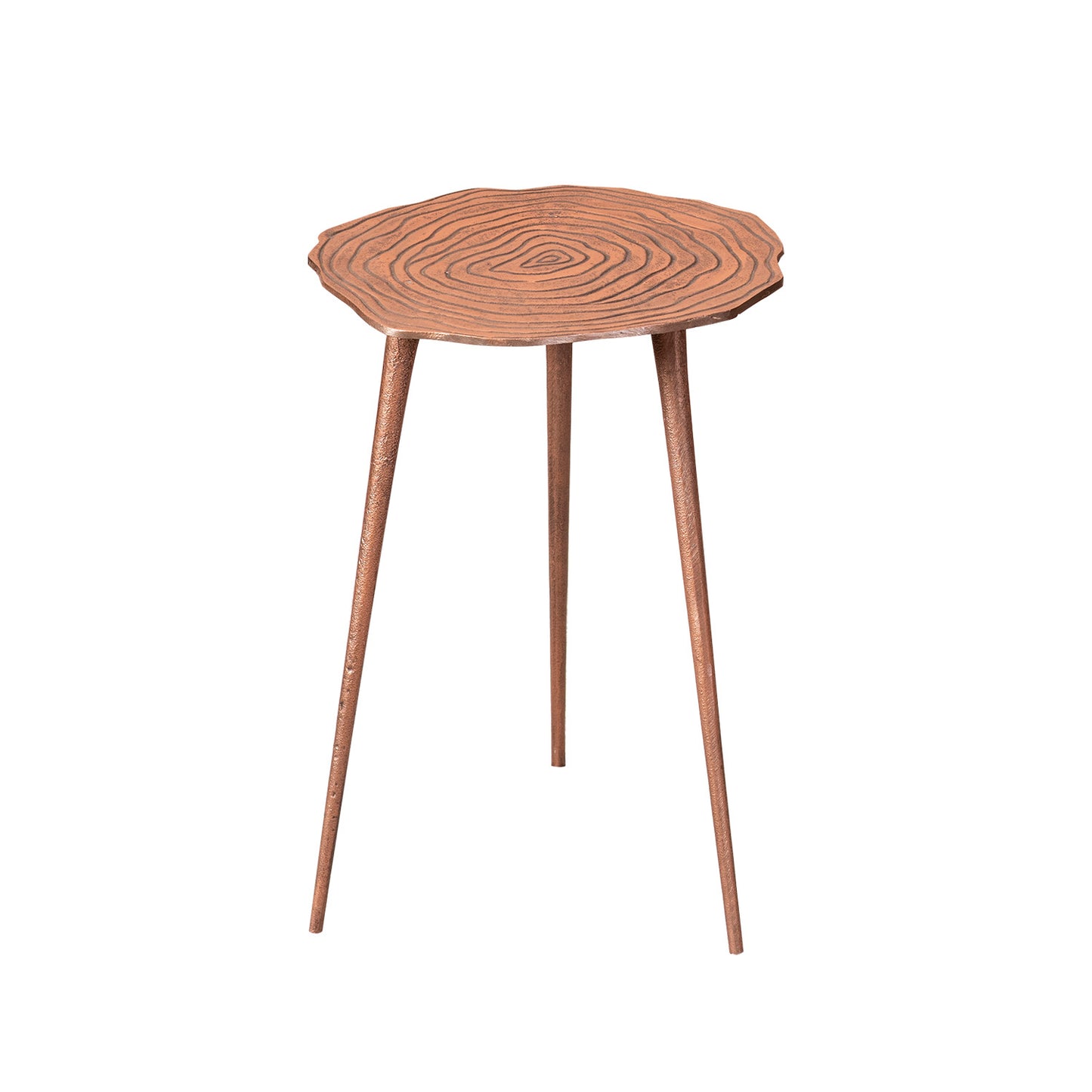 Cosmo Aluminium Floral End Table in Copper Color Set of 2