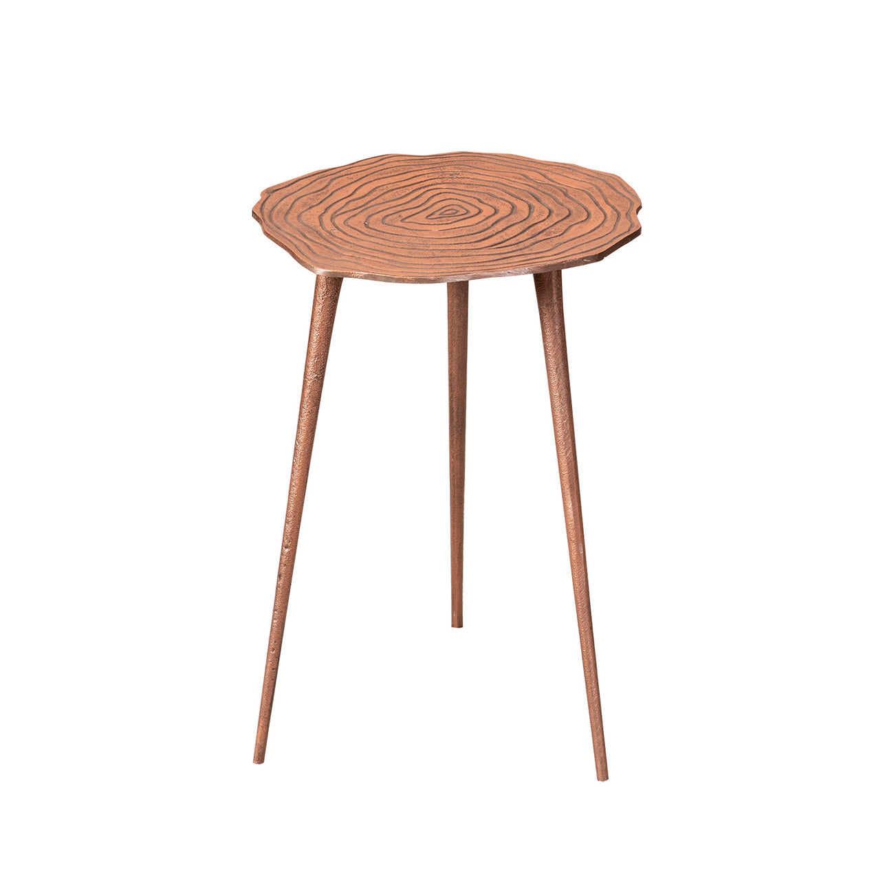 Cosmo Aluminium Floral End Table in Copper Color Set of 2