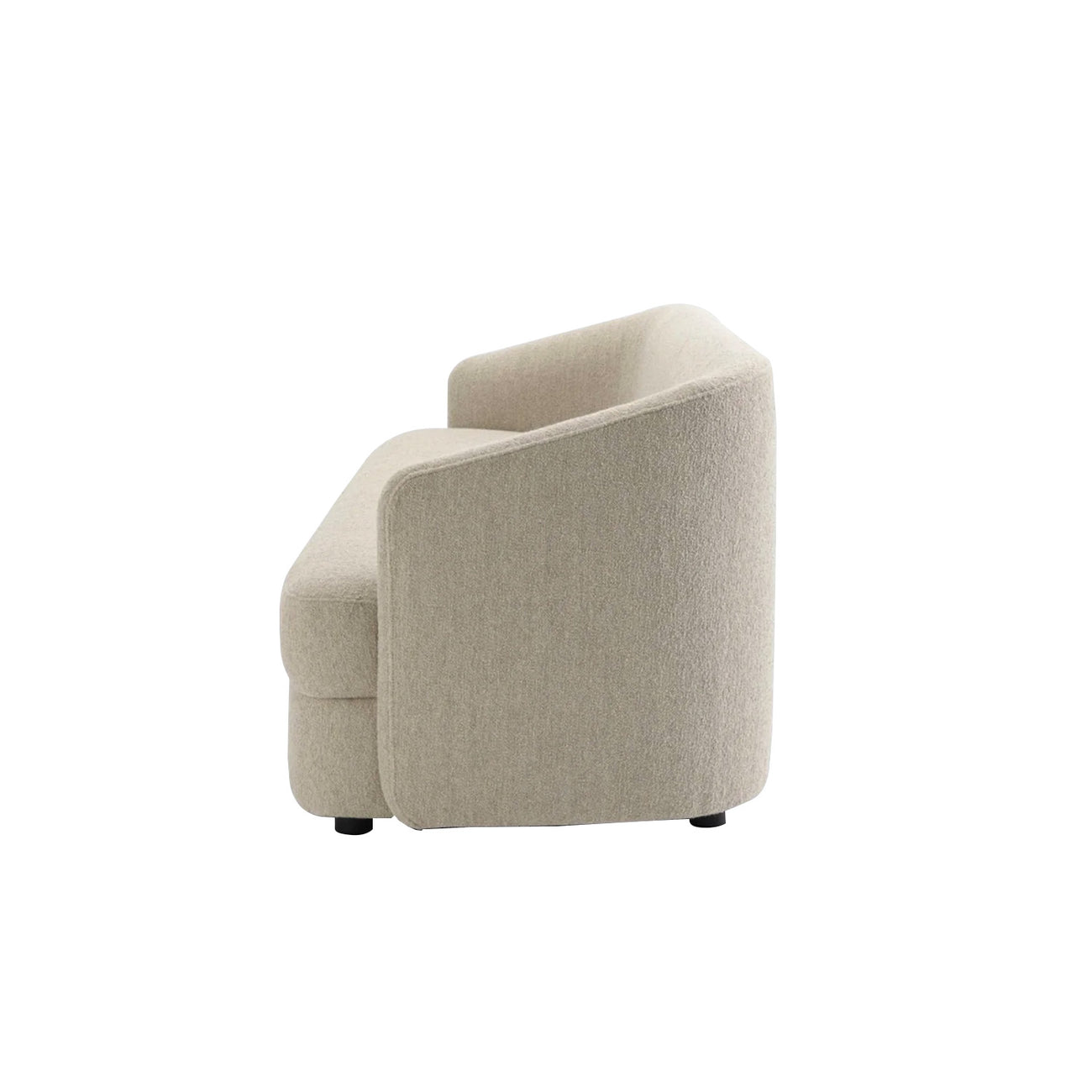 ElegantEnsemble Beige Boucle 3 Seater Sofa