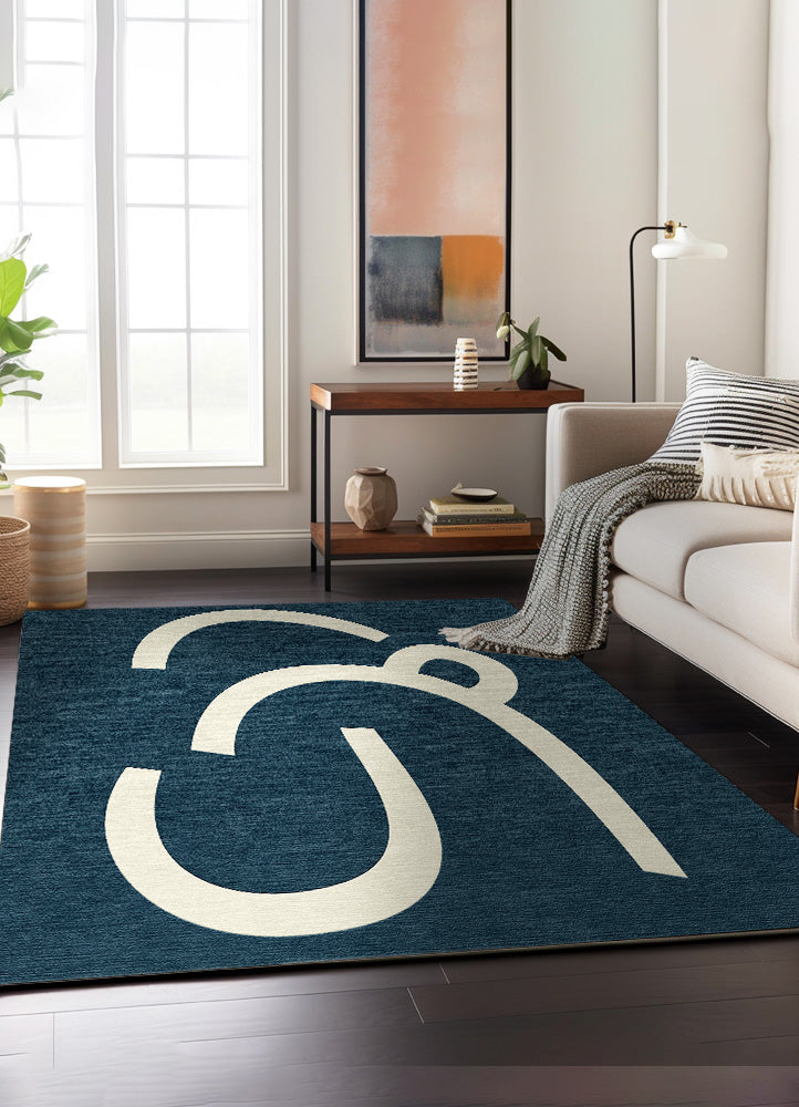 Ocean Blue Serenity Hand Tufted Wool Carpet