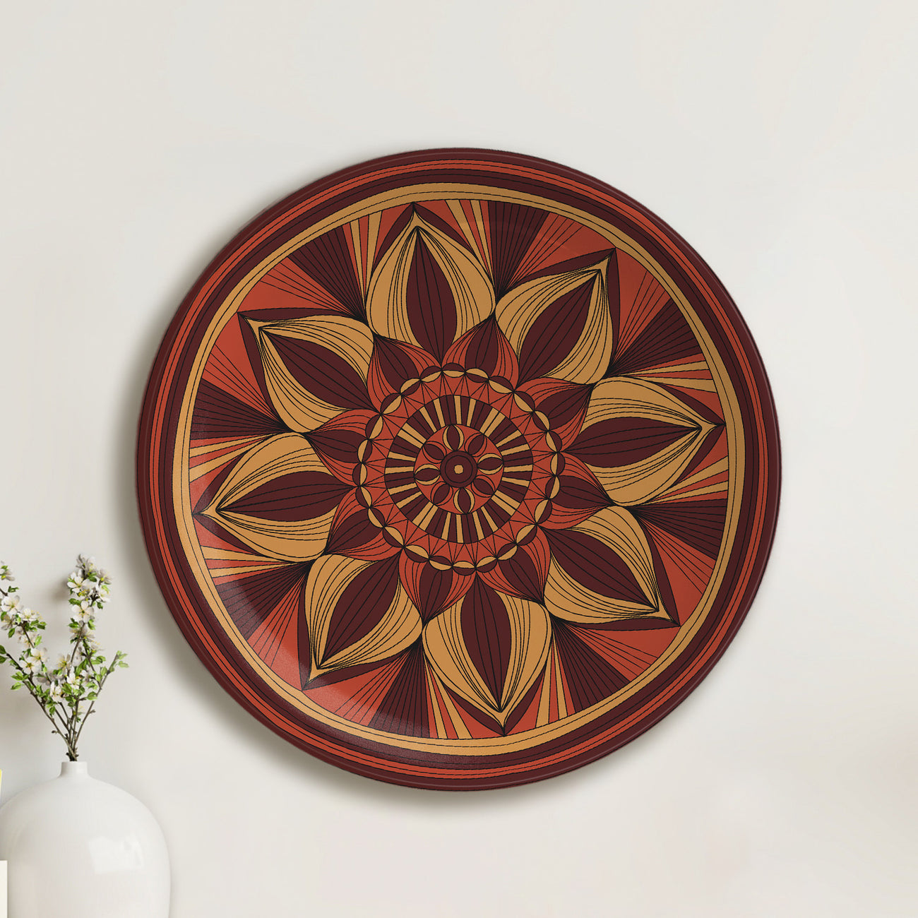 Chocolate Charm Medallion Wall Plates Set of 5