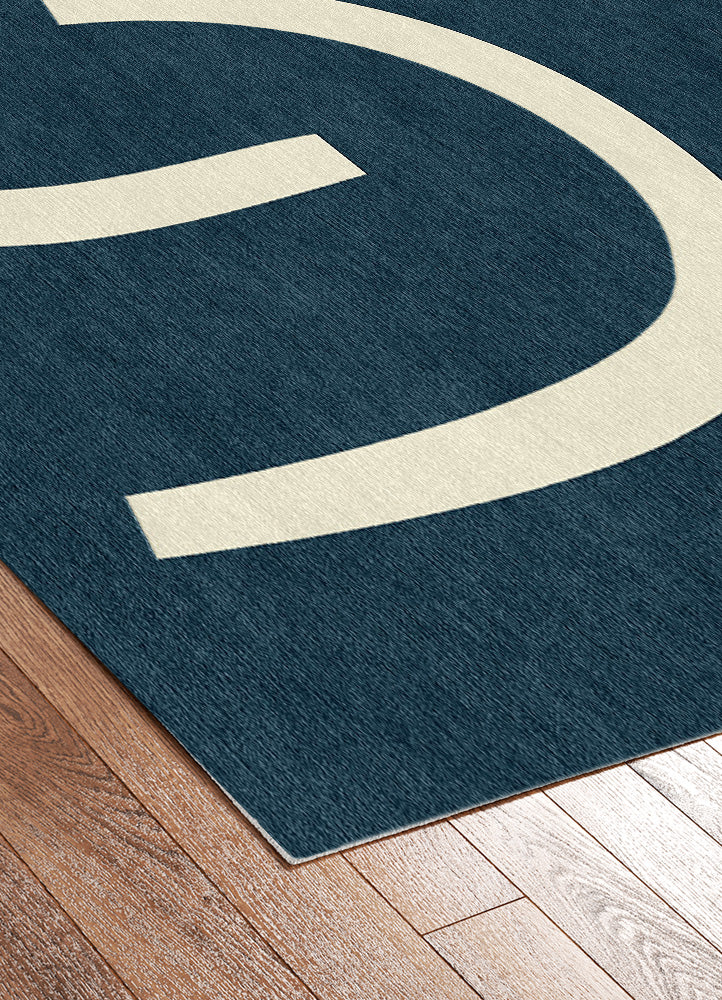 Ocean Blue Serenity Hand Tufted Wool Carpet