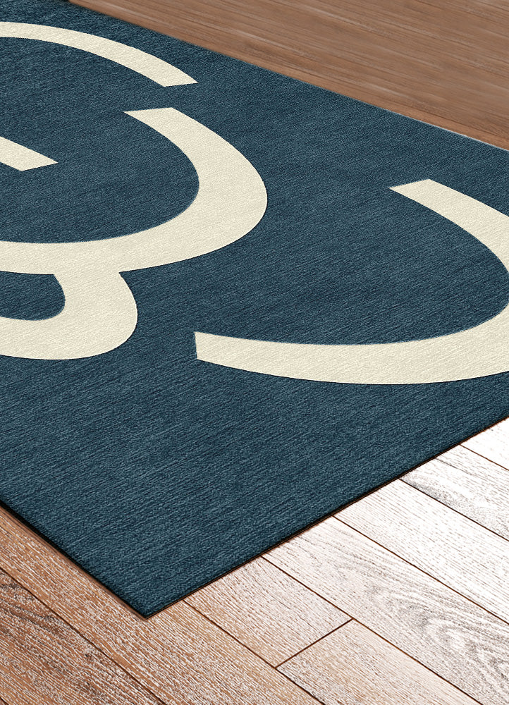 Ocean Blue Serenity Hand Tufted Wool Carpet