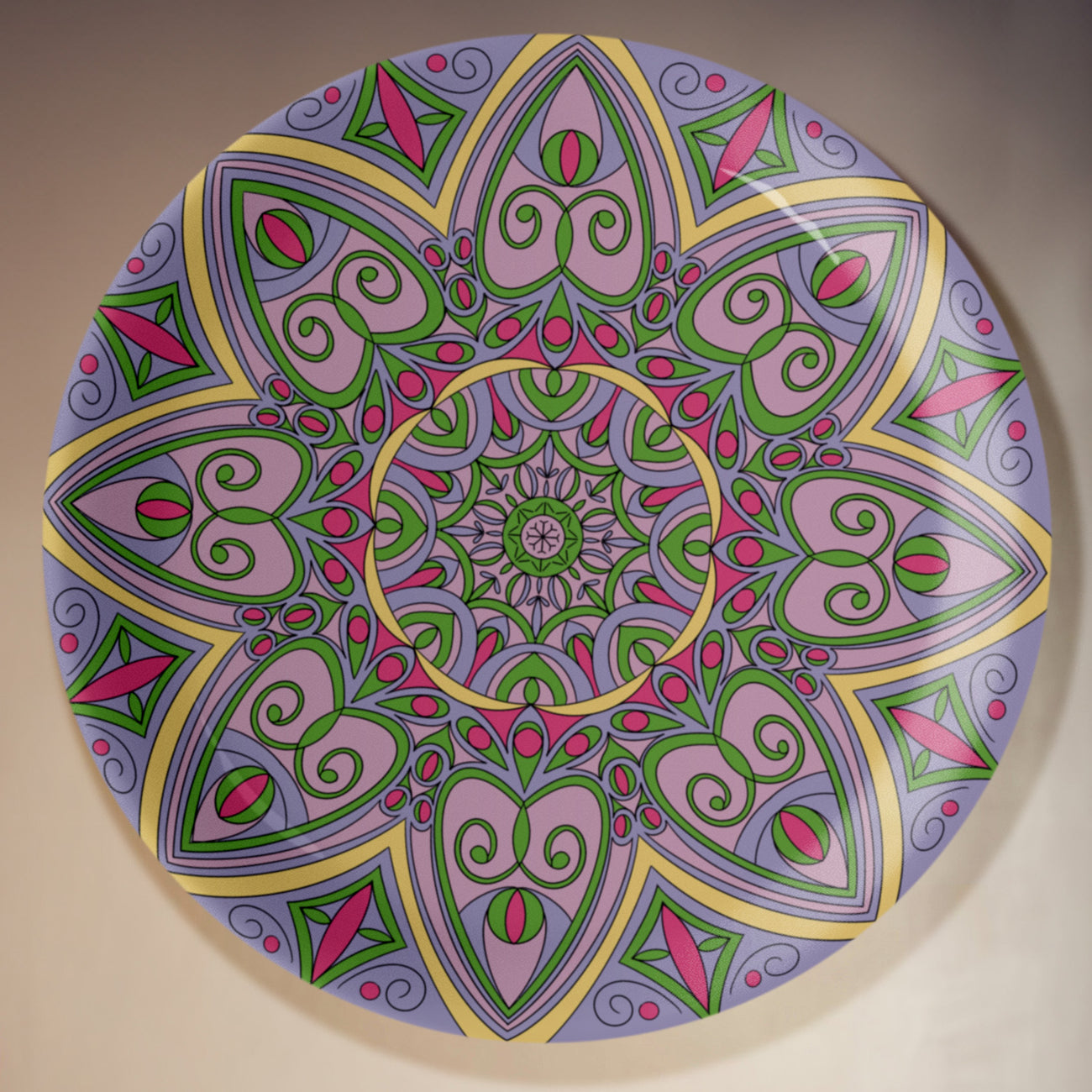 Calming Colors Mandala Wall Plate