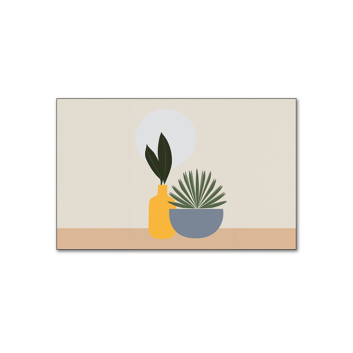 Green Plant in Yellow Vase Canvas Wall Painting