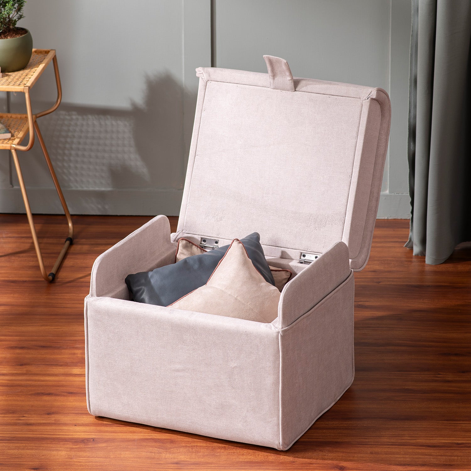 Best Online Depot Beige Storage Ottoman Shop Now