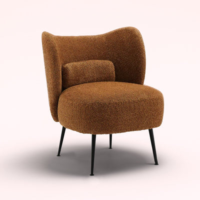 Boucle Brown Lounge Chair