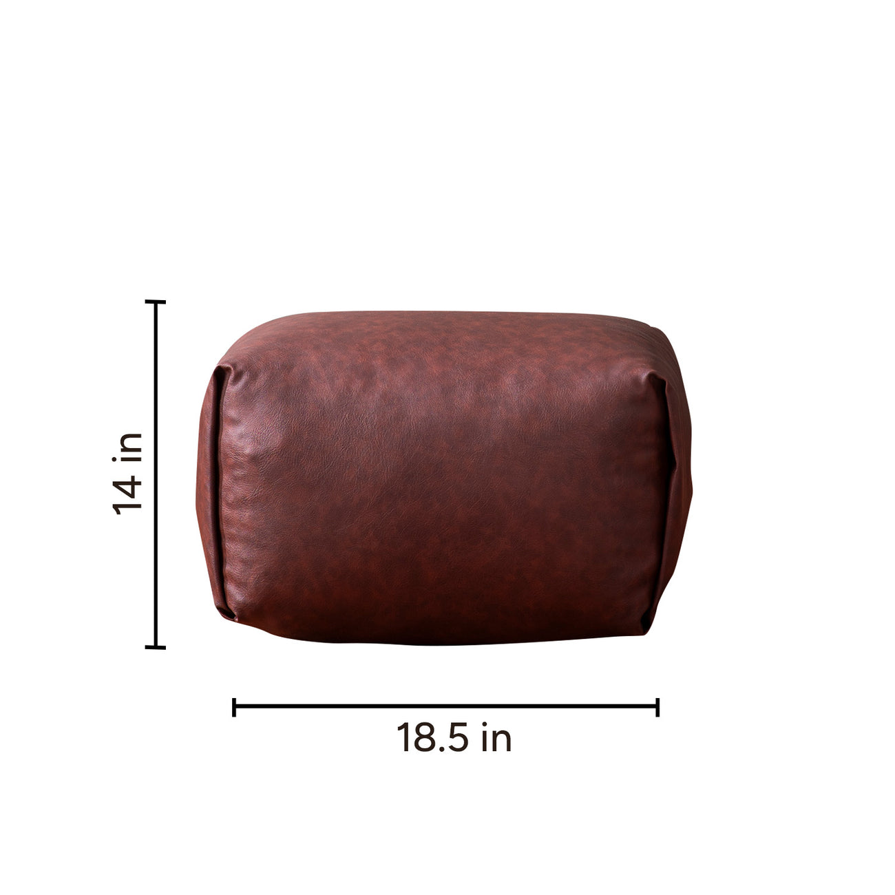 Brown Faux Leather Pouf Ottoman Online Best Price