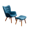 Buy Accent Chairs With Ottoman Footrest Blue Online Best Price