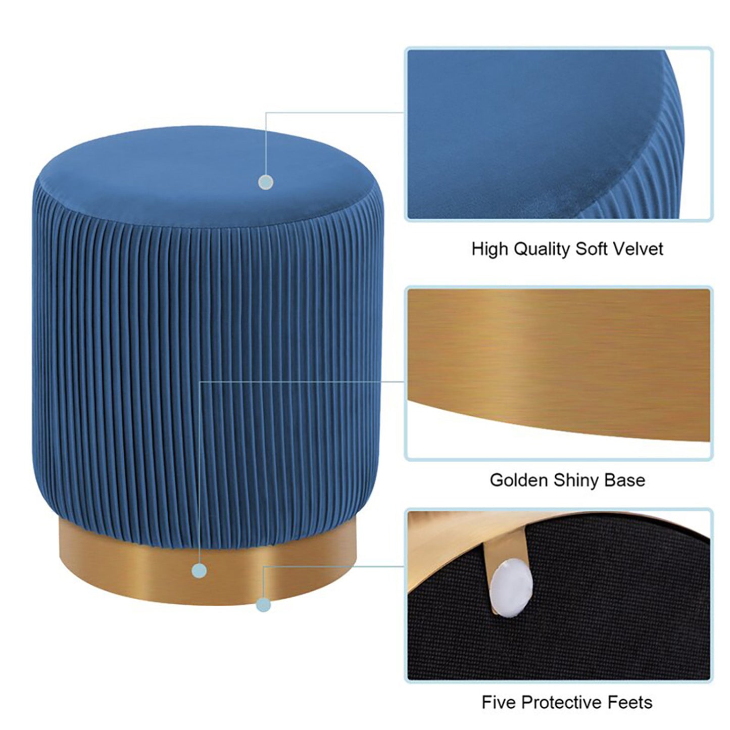 Buy Blissful Blue Pouffe Online