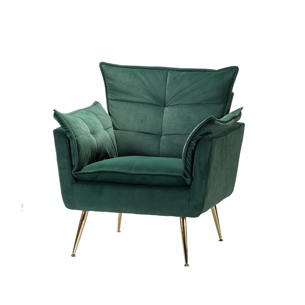 Buy Online Elegant Chaise Velvet Accent Chair Green