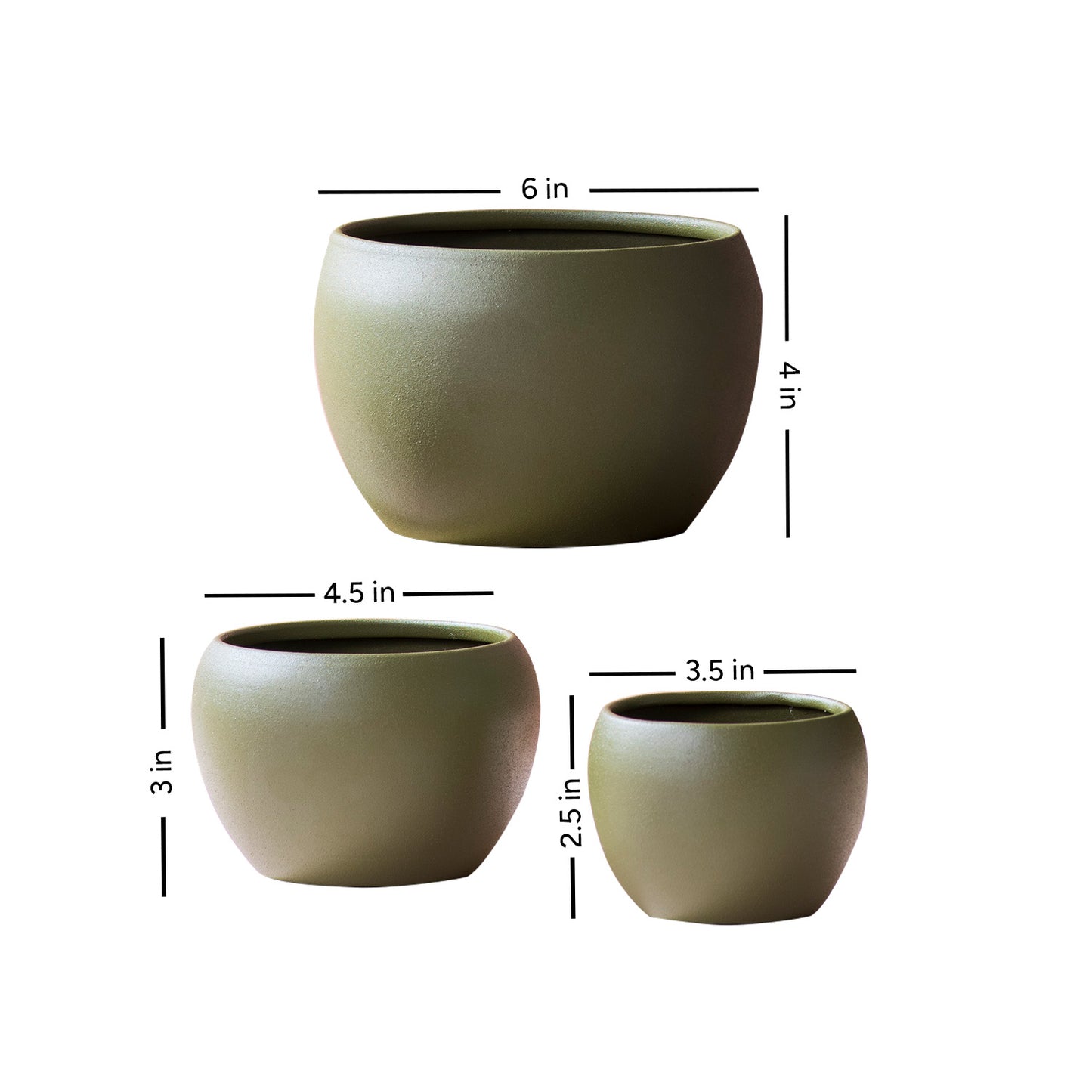 Buy Frosted Trio Metal Planters India Store