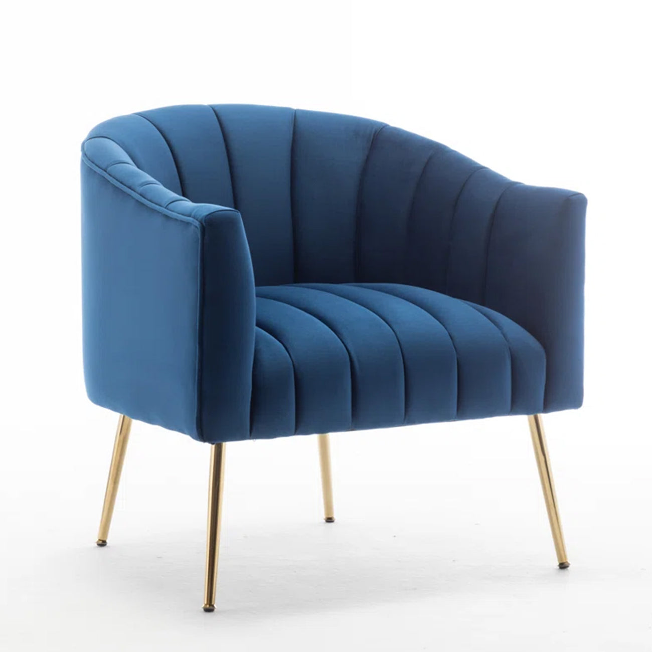 Buy Gilded Lounge Armchair Elegance Velvet Blue Online Best Price