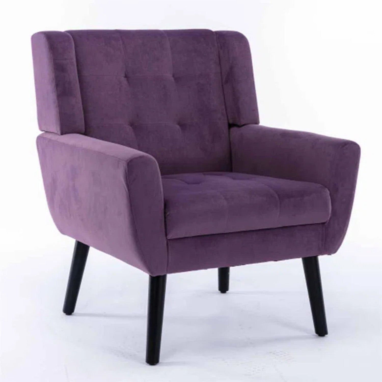 Buy Best Luxurious Double Cushion Velvet Chair Purple online