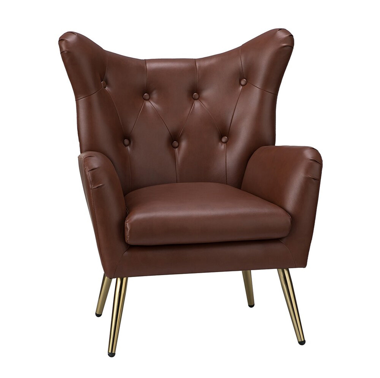 Buy Online Extravagant Faux Leather Lounge Chair Brown Best Price