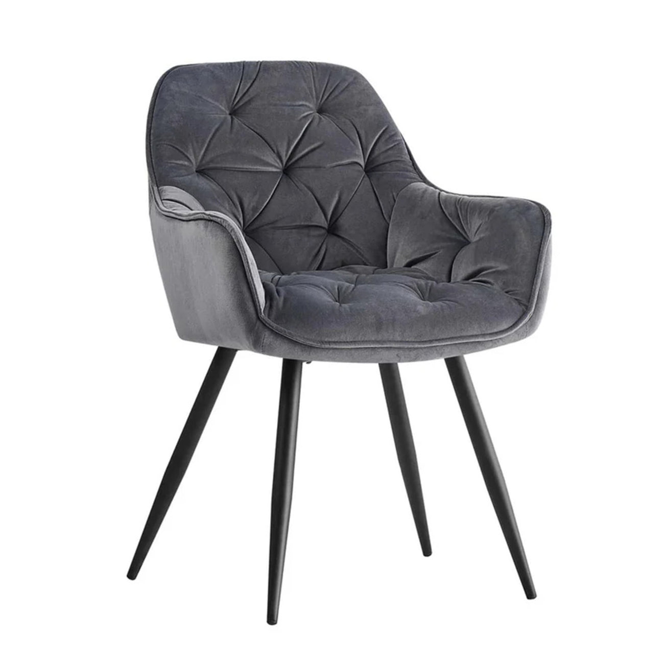 Buy Refined Velvet Dining Designer Chair Grey Online Best Price