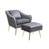 Buy Velvet Accent Chairs With Ottomans Footrest Grey Best Price