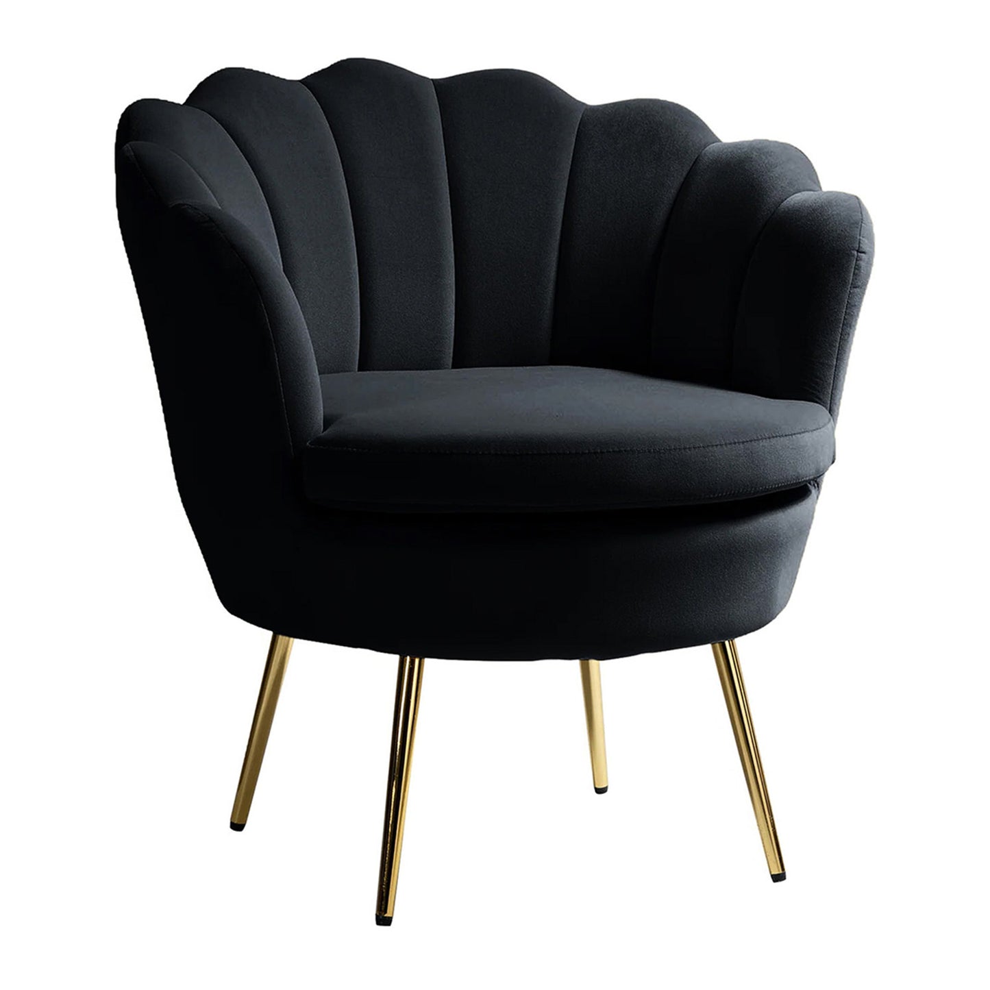 Buy Velvet Floral Lounge Chair Black Online Best Price