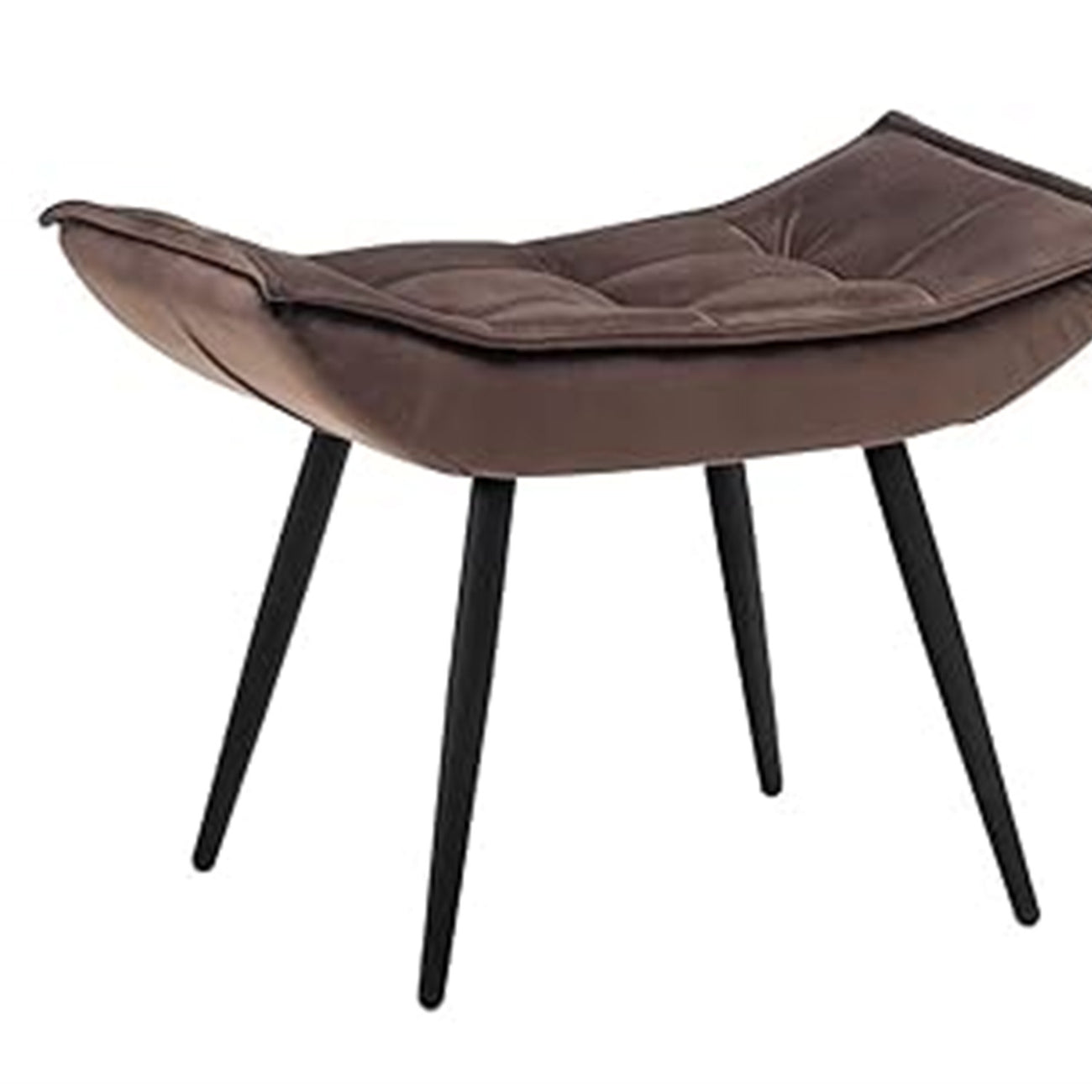 Buy Velvet Chair With Ottoman Footrest Brown at Best Price