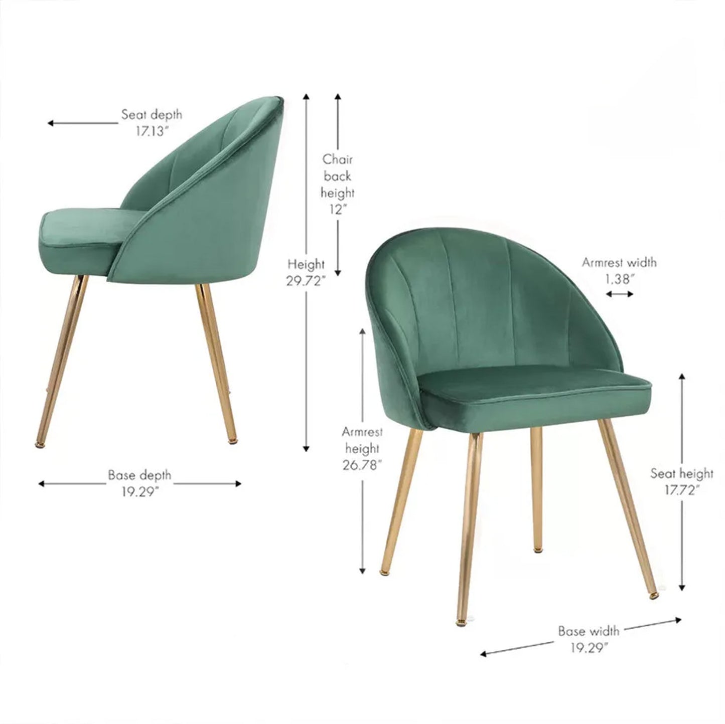 Buy Velvet Dining Chair Green Online Store