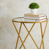 Contemporary Metallic Cross End Table in Gold Color Set of 2