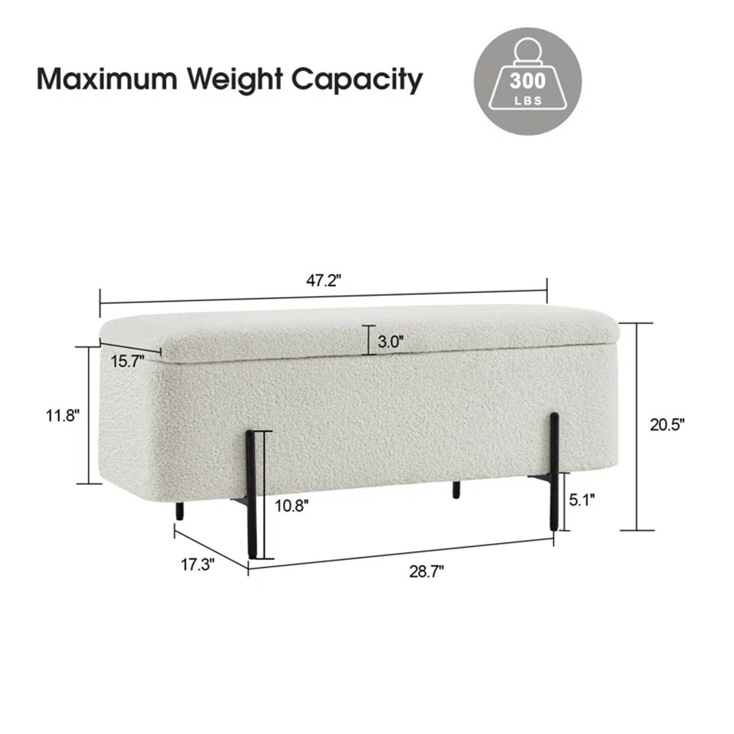 Beige Bliss Storage  Bench 