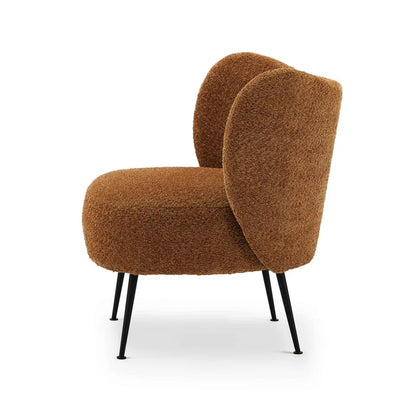 Boucle Brown Lounge Chair