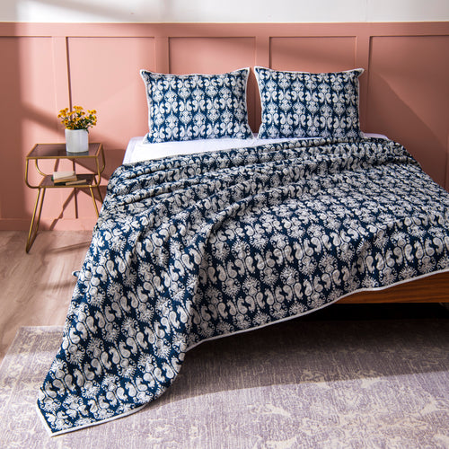 Cotton Printed Quilt & Shams