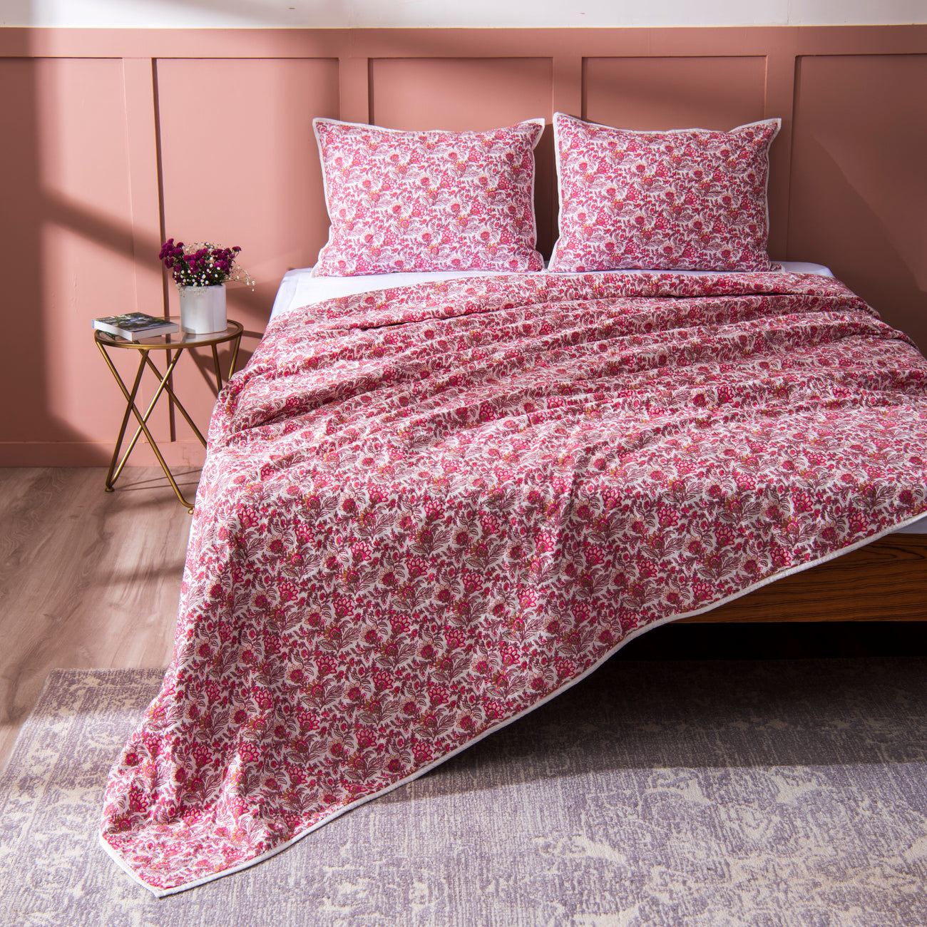 Cotton Printed Quilt & Shams