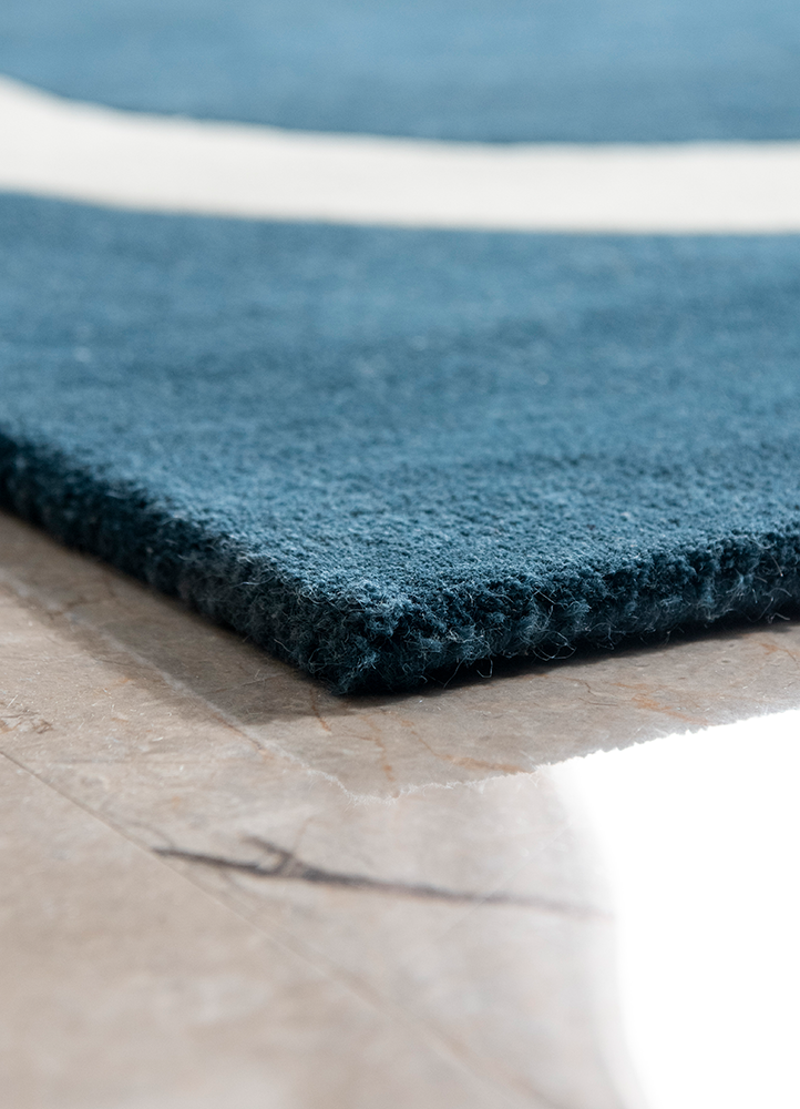 Ocean Blue Serenity Hand Tufted Wool Carpet