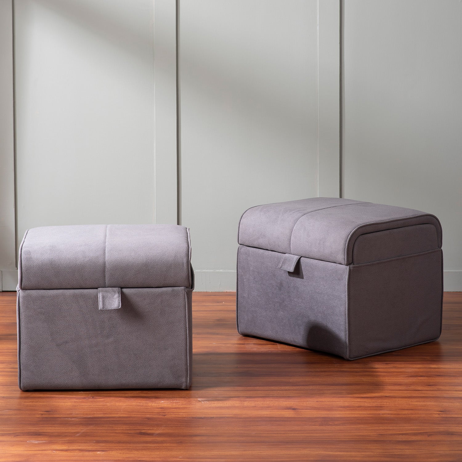 Buy Depot Collection Grey Storage Ottoman Set Of 2 Online