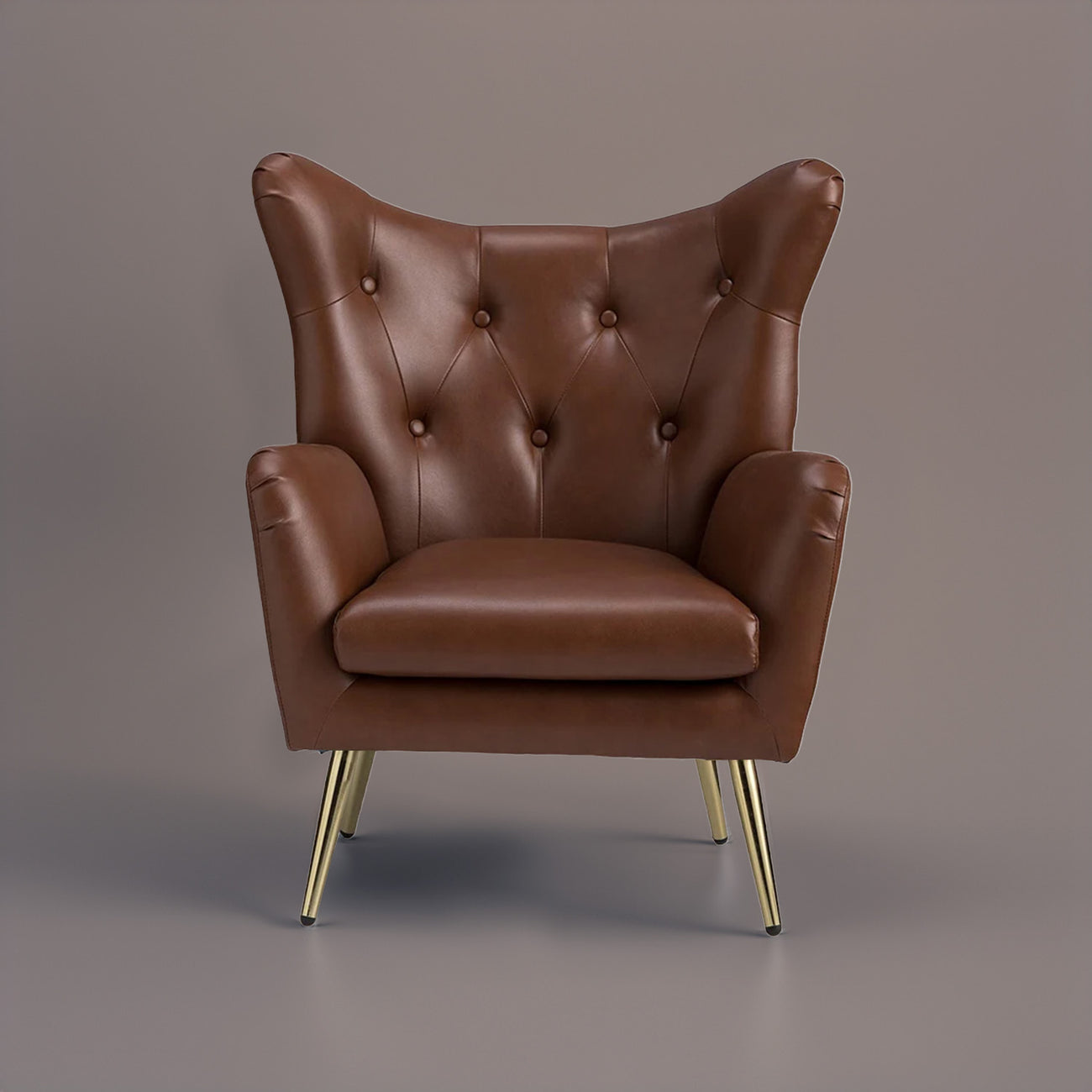 Buy Extravagant Faux Leather Lounge Chair Brown Online