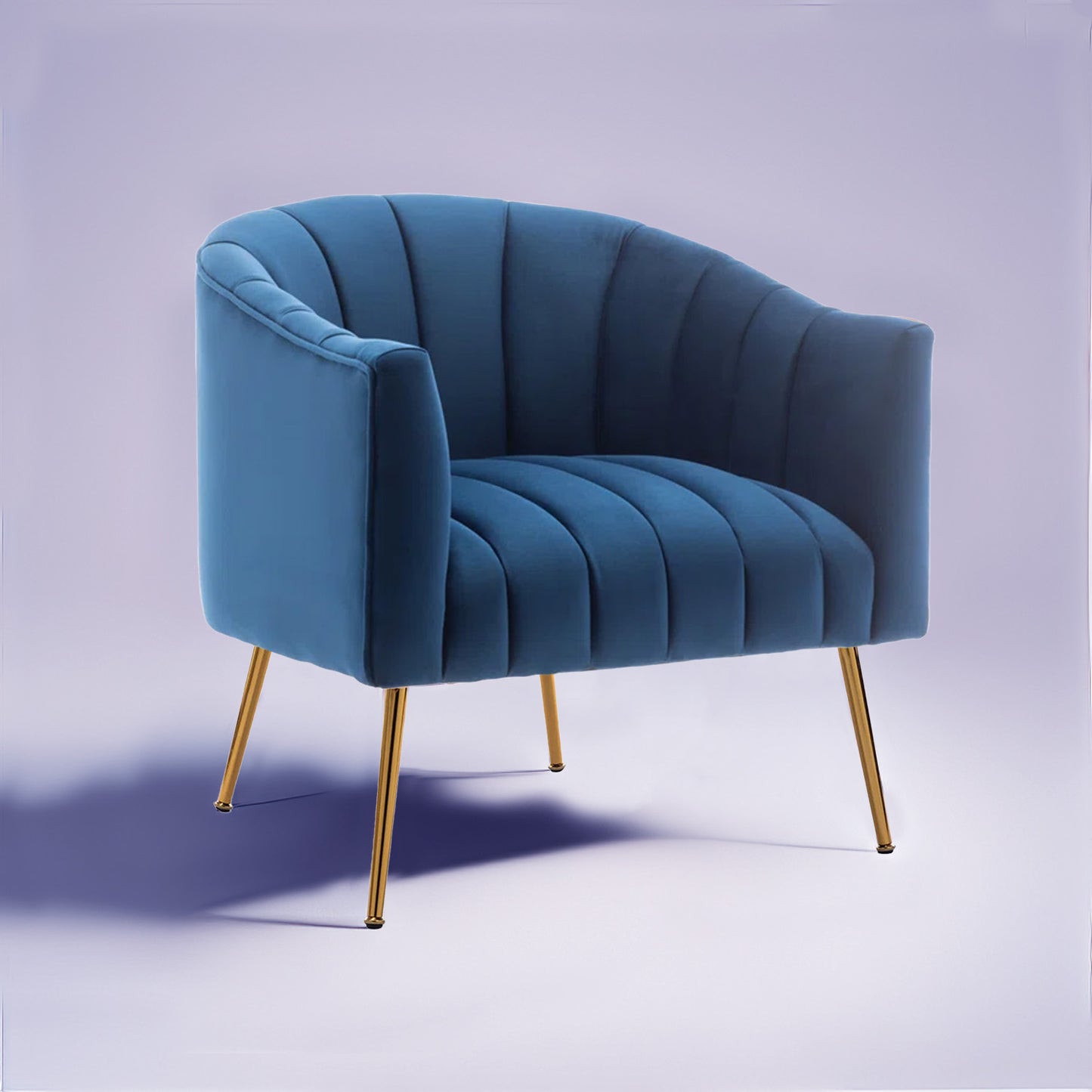 Buy Gilded Lounge Armchair Elegance Velvet Blue Online