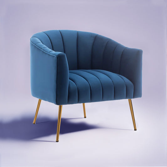 Buy Gilded Lounge Armchair Elegance Velvet Blue Online