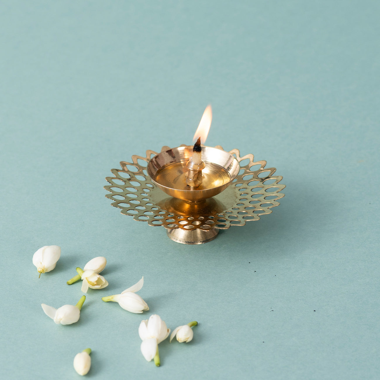 Elegant Brass Candle Holder Diya