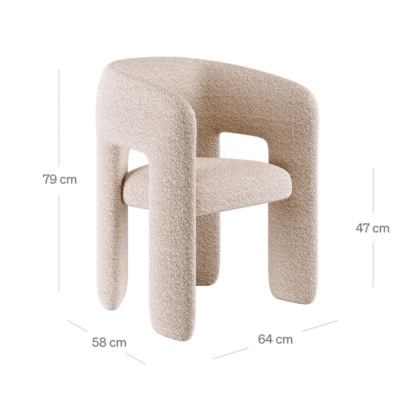 UrbanOpulence Boucle Dining Chair